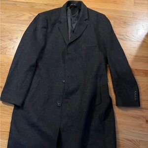 Stafford Black Wool Overcoat 46